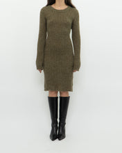 Load image into Gallery viewer, Vintage x Olive Green Knit Midi Dress (XS, S)