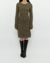 Load image into Gallery viewer, Vintage x Olive Green Knit Midi Dress (XS, S)