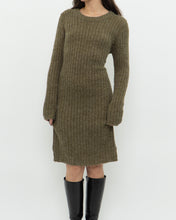 Load image into Gallery viewer, Vintage x Olive Green Knit Midi Dress (XS, S)