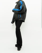 Load image into Gallery viewer, Vintage x Blue &amp; Black Leather Biker Jacket (M-XL)