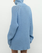 Load image into Gallery viewer, Vintage x Made in Hong Kong x Blue Ribbed Cotton Sweater/Dress (S-XL)