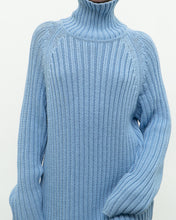 Load image into Gallery viewer, Vintage x Made in Hong Kong x Blue Ribbed Cotton Sweater/Dress (S-XL)