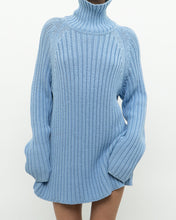 Load image into Gallery viewer, Vintage x Made in Hong Kong x Blue Ribbed Cotton Sweater/Dress (S-XL)