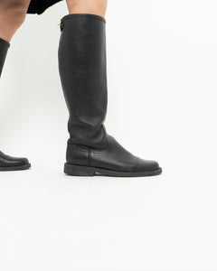 Vintage x ROOTS Black Leather Boots (8W)