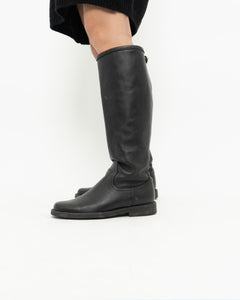 Vintage x ROOTS Black Leather Boots (8W)