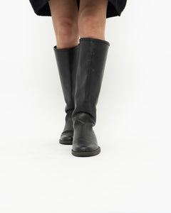 Vintage x ROOTS Black Leather Boots (8W)