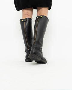 Vintage x ROOTS Black Leather Boots (8W)