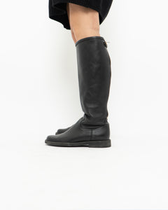 Vintage x ROOTS Black Leather Boots (8W)