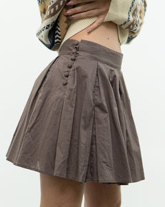 Vintage x FCUK Taupe Pleated Skirt (S, M)