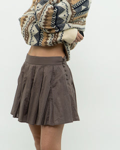 Vintage x FCUK Taupe Pleated Skirt (S, M)