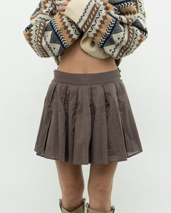 Vintage x FCUK Taupe Pleated Skirt (S, M)