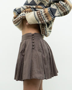 Vintage x FCUK Taupe Pleated Skirt (S, M)