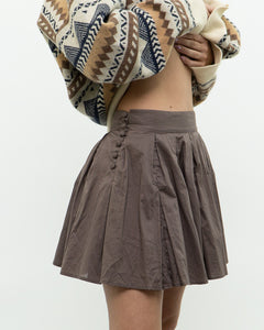 Vintage x FCUK Taupe Pleated Skirt (S, M)