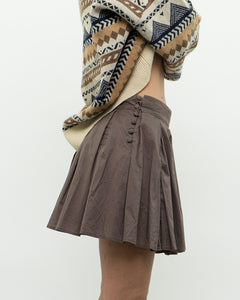 Vintage x FCUK Taupe Pleated Skirt (S, M)