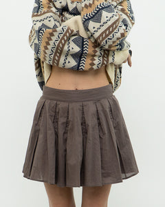 Vintage x FCUK Taupe Pleated Skirt (S, M)