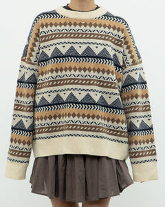 Modern x DAZY Knit Patterned Cozy Crewneck (S-XL)