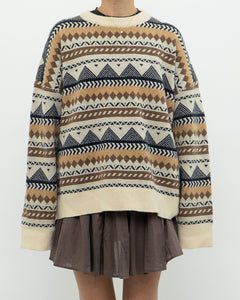 Modern x DAZY Knit Patterned Cozy Crewneck (S-XL)