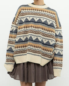 Modern x DAZY Knit Patterned Cozy Crewneck (S-XL)