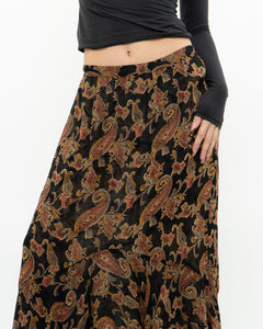 Reversible Floral And Paisley Sheer Skirt