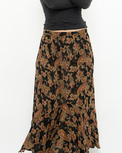 Reversible Floral And Paisley Sheer Skirt