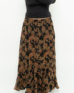 Reversible Floral And Paisley Sheer Skirt