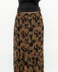 Reversible Floral And Paisley Sheer Skirt