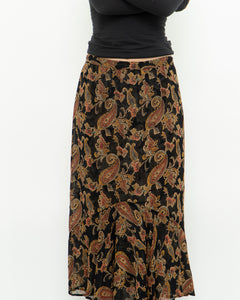 Reversible Floral And Paisley Sheer Skirt