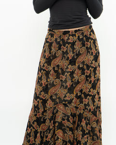 Reversible Floral And Paisley Sheer Skirt