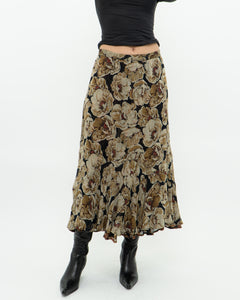 Reversible Floral And Paisley Sheer Skirt