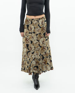 Reversible Floral And Paisley Sheer Skirt