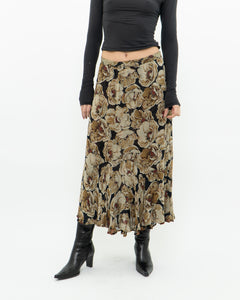 Reversible Floral And Paisley Sheer Skirt