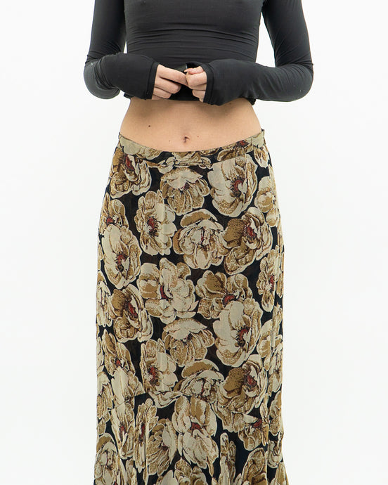 Reversible Floral And Paisley Sheer Skirt