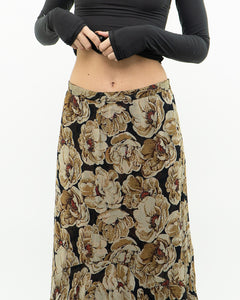 Reversible Floral And Paisley Sheer Skirt