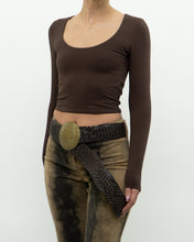 Load image into Gallery viewer, BABATON x Brown Stretchy Crop Longsleeve (XS, S)