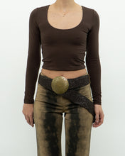 Load image into Gallery viewer, BABATON x Brown Stretchy Crop Longsleeve (XS, S)