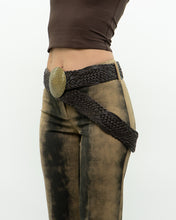 Load image into Gallery viewer, Vintage x Brown Braided Leather Concho Belt (Free Size)