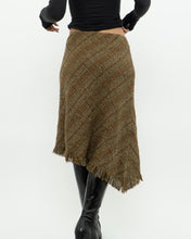 Load image into Gallery viewer, Vintage x Made in Bulgaria x TRIBAL Wool Plaid Asymmetric Skirt (S, M)