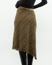 Load image into Gallery viewer, Vintage x Made in Bulgaria x TRIBAL Wool Plaid Asymmetric Skirt (S, M)