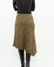 Load image into Gallery viewer, Vintage x Made in Bulgaria x TRIBAL Wool Plaid Asymmetric Skirt (S, M)