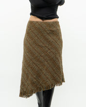 Load image into Gallery viewer, Vintage x Made in Bulgaria x TRIBAL Wool Plaid Asymmetric Skirt (S, M)