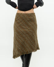 Load image into Gallery viewer, Vintage x Made in Bulgaria x TRIBAL Wool Plaid Asymmetric Skirt (S, M)