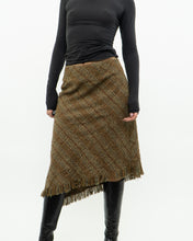 Load image into Gallery viewer, Vintage x Made in Bulgaria x TRIBAL Wool Plaid Asymmetric Skirt (S, M)