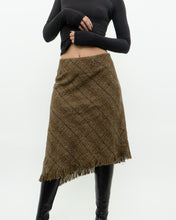 Load image into Gallery viewer, Vintage x Made in Bulgaria x TRIBAL Wool Plaid Asymmetric Skirt (S, M)