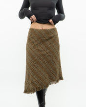 Load image into Gallery viewer, Vintage x Made in Bulgaria x TRIBAL Wool Plaid Asymmetric Skirt (S, M)