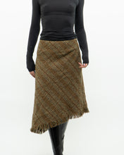 Load image into Gallery viewer, Vintage x Made in Bulgaria x TRIBAL Wool Plaid Asymmetric Skirt (S, M)