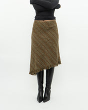 Load image into Gallery viewer, Vintage x Made in Bulgaria x TRIBAL Wool Plaid Asymmetric Skirt (S, M)