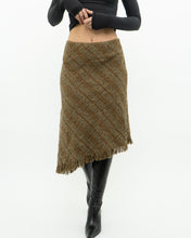 Load image into Gallery viewer, Vintage x Made in Bulgaria x TRIBAL Wool Plaid Asymmetric Skirt (S, M)