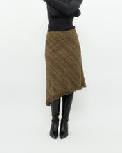 Load image into Gallery viewer, Vintage x Made in Bulgaria x TRIBAL Wool Plaid Asymmetric Skirt (S, M)