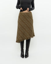 Load image into Gallery viewer, Vintage x Made in Bulgaria x TRIBAL Wool Plaid Asymmetric Skirt (S, M)