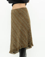 Load image into Gallery viewer, Vintage x Made in Bulgaria x TRIBAL Wool Plaid Asymmetric Skirt (S, M)